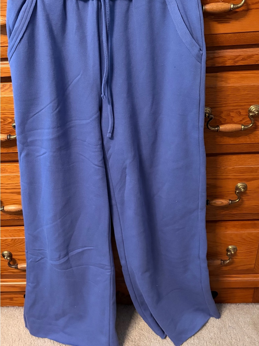 Zenana Outfitters Women's Wide-Leg Joggers in Blue